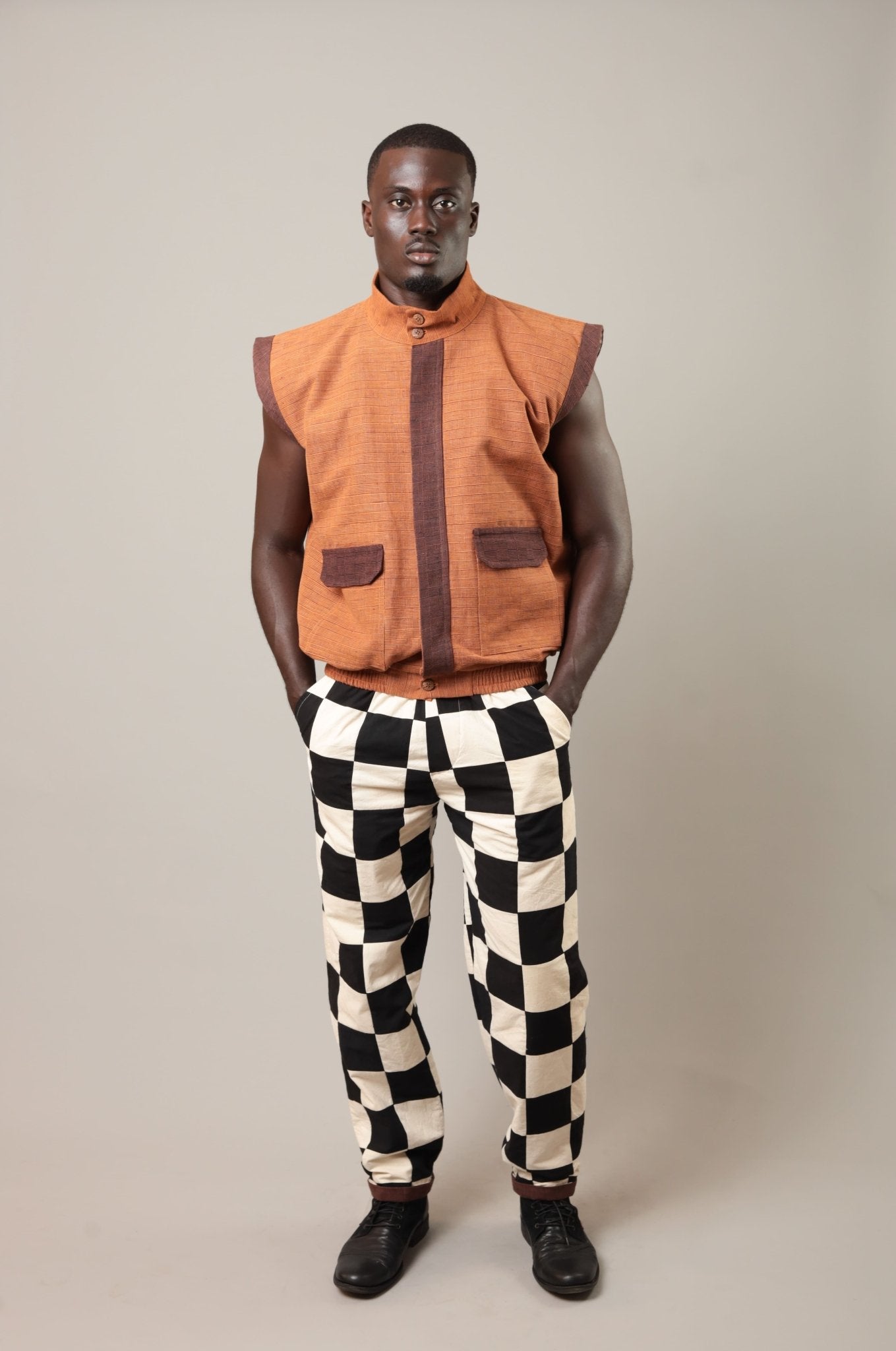 Pantalon San Blanc /noir - SOKOLATA CLOTHING