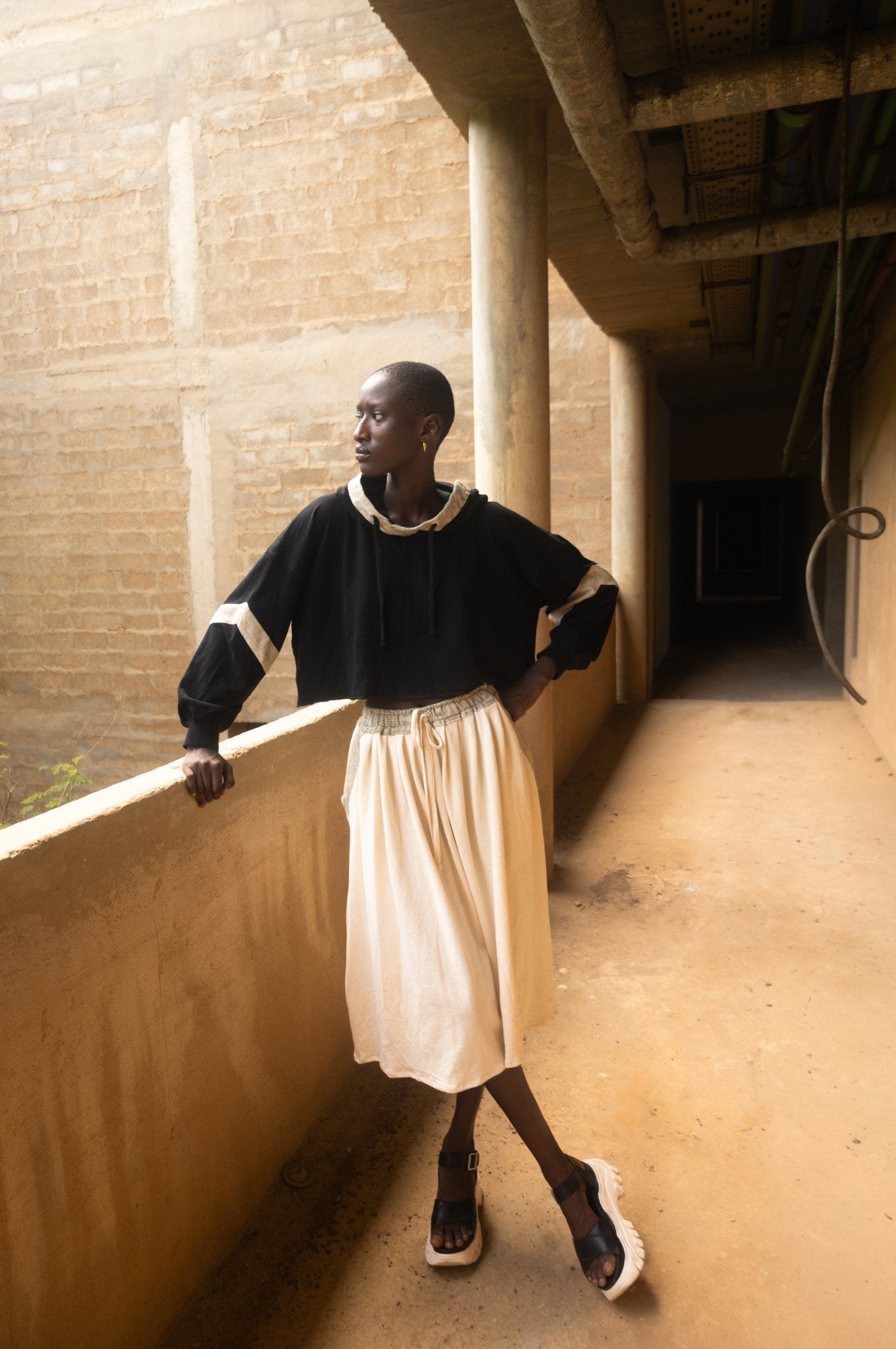 Jupe Bakel Ecru - SOKOLATA CLOTHING