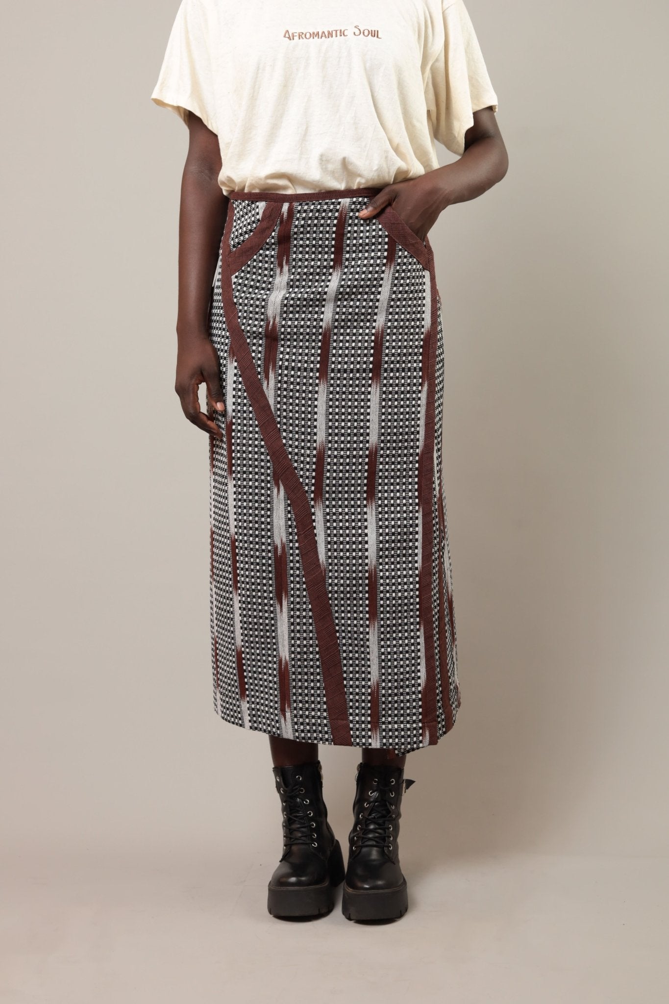 Jupe Samaya Blanc /noir - SOKOLATA CLOTHING