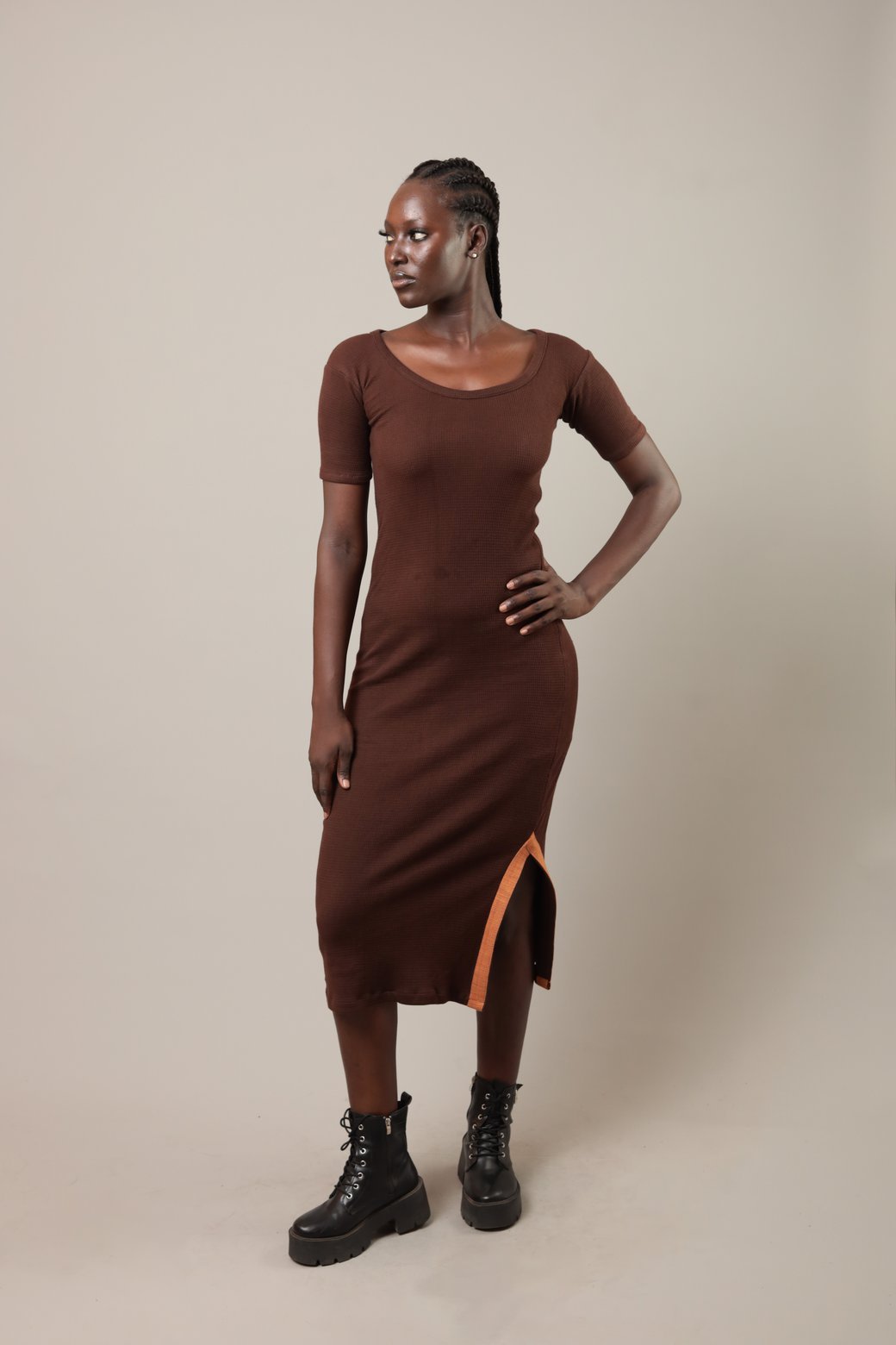 Robe Yelimané Marron chocolat - SOKOLATA CLOTHING