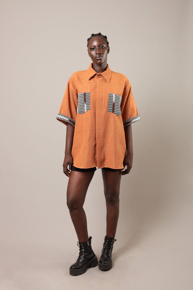 Chemise Gao Orange foncé - SOKOLATA CLOTHING