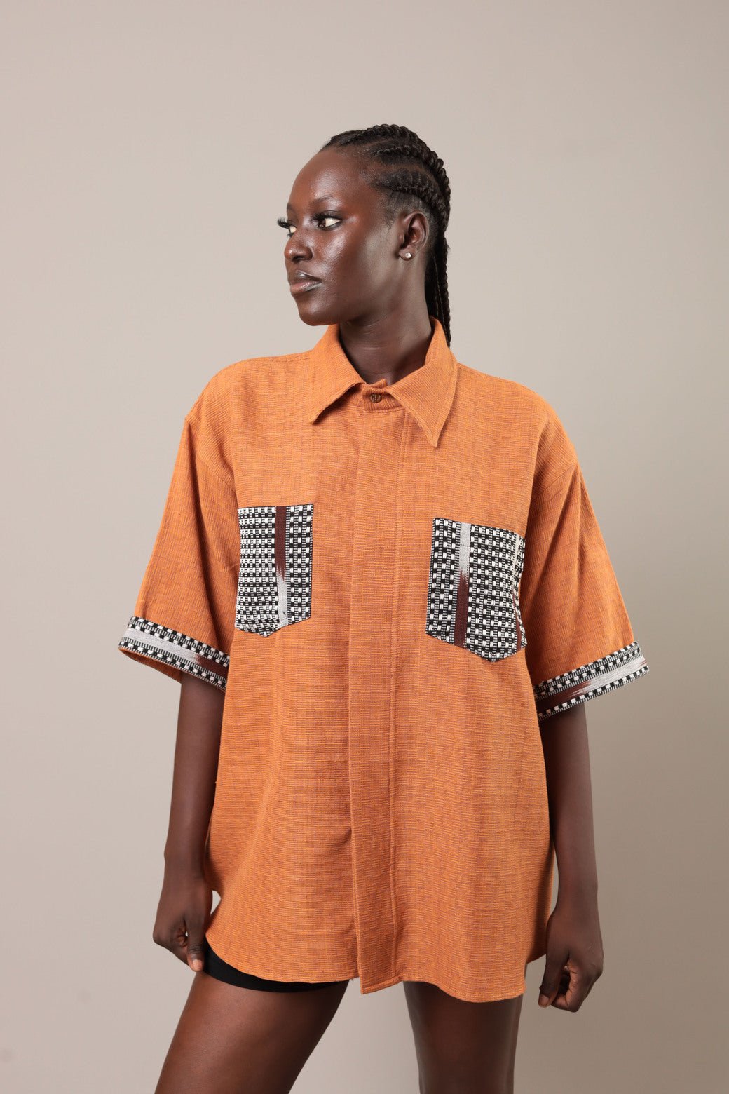Chemise Gao Orange foncé - SOKOLATA CLOTHING