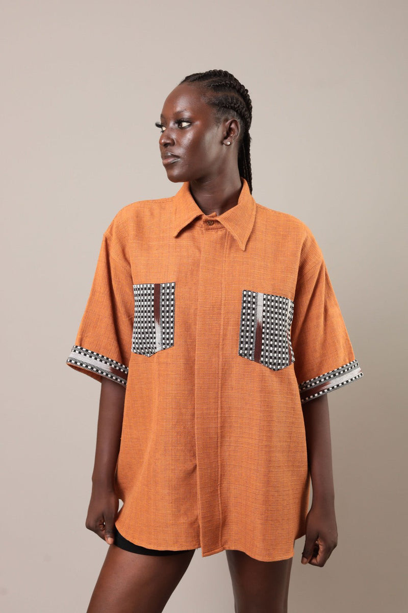 Chemise Gao Orange foncé - SOKOLATA CLOTHING