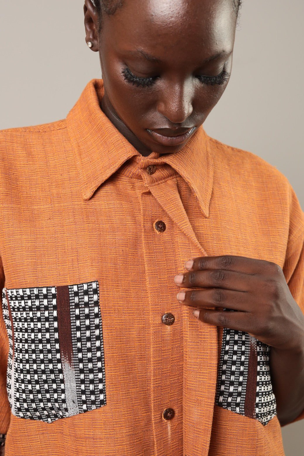 Chemise Gao Orange foncé - SOKOLATA CLOTHING