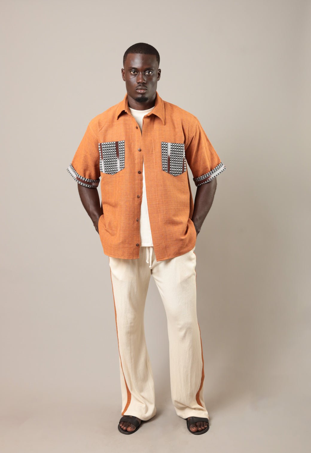Chemise Gao Orange foncé - SOKOLATA CLOTHING
