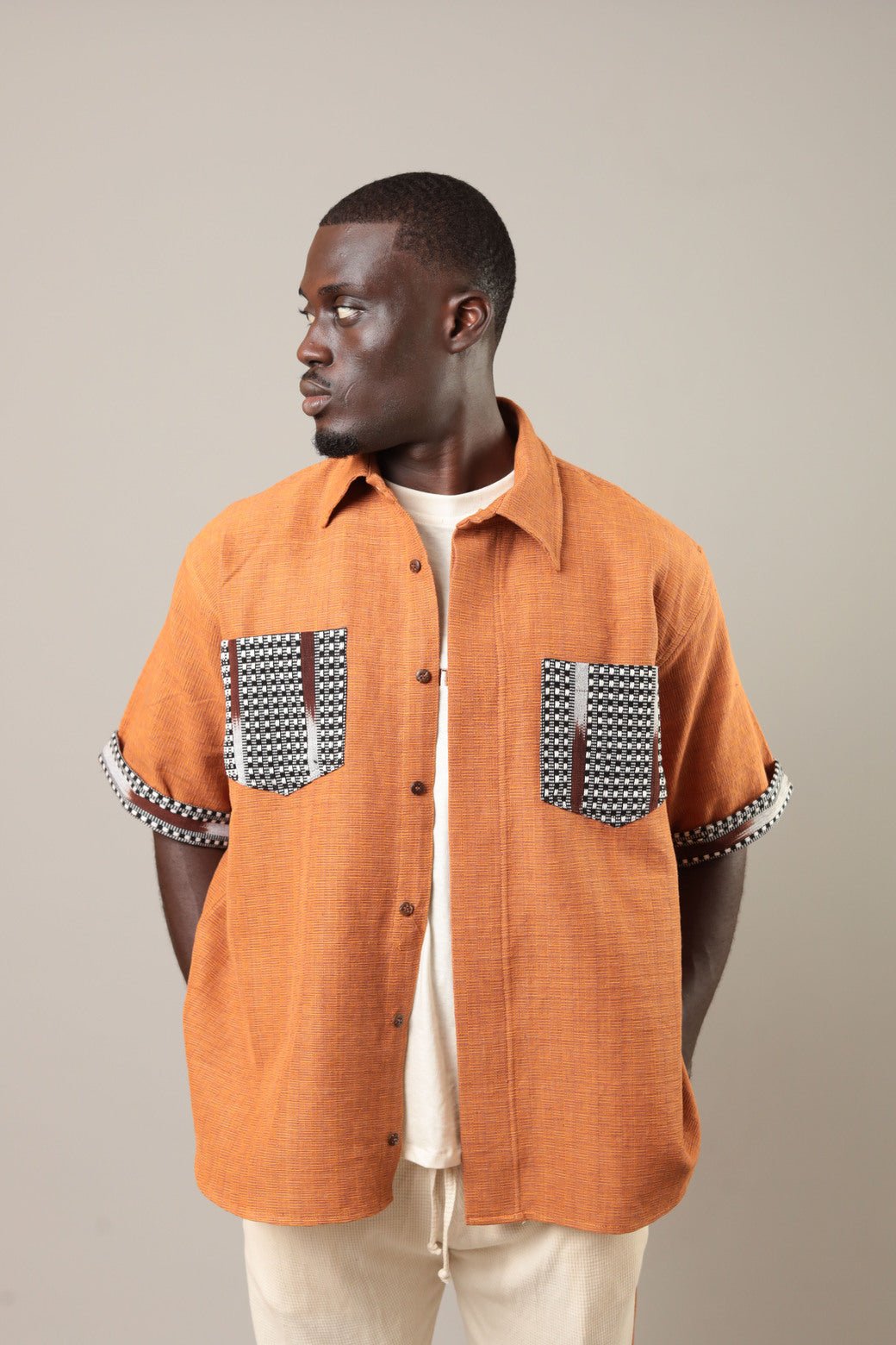Chemise Gao Orange foncé - SOKOLATA CLOTHING