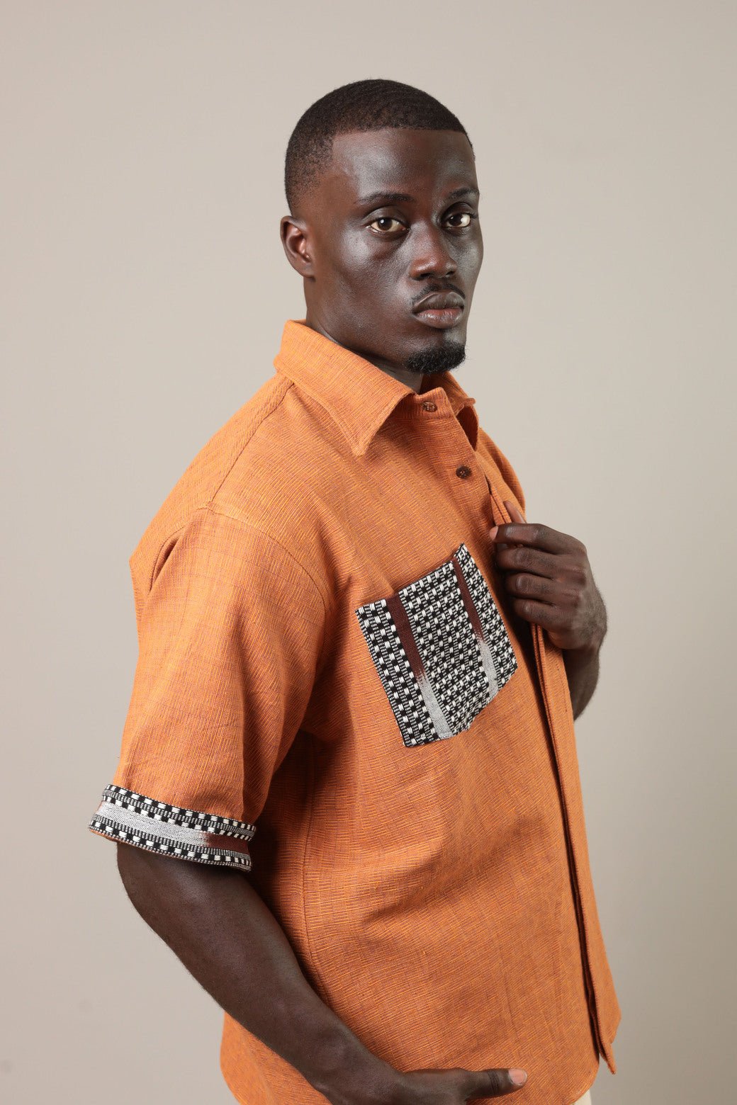Chemise Gao Orange foncé - SOKOLATA CLOTHING